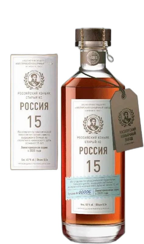 Коньяк  Россия КС 15-летний с мюзле в тубе