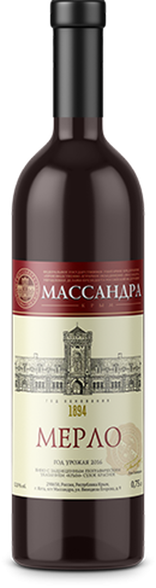 Мерло сухое красное 0,75л Массандра