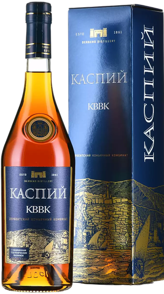 Коньяк с защищенным географическим указанием "Дагестан" российский выдержанный высшего качества "КВВК" "Каспий"