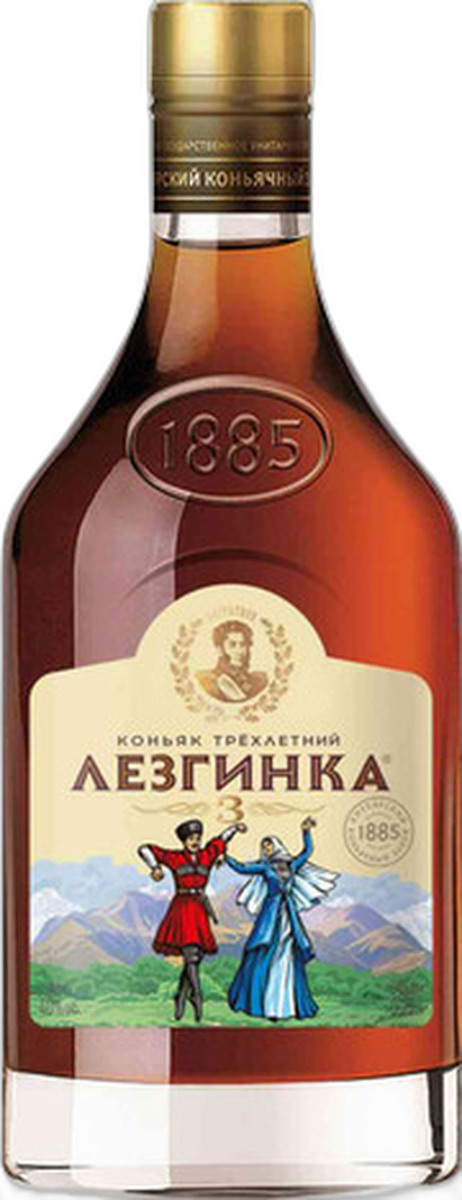 Коньяк трехлетний ординарный "Лезгинка" (медиум)