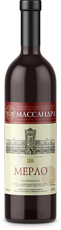 Мерло сухое красное 0,75л Массандра