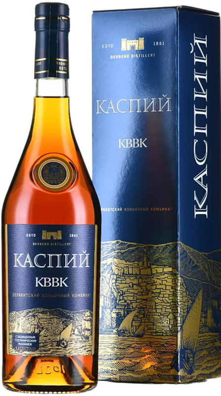 Коньяк с защищенным географическим указанием "Дагестан" российский выдержанный высшего качества "КВВК" "Каспий"
