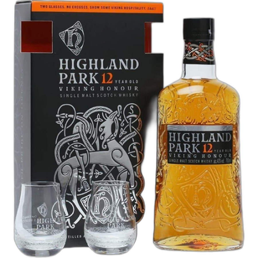 Highland Park, "Viking Honour" 12 Years Old п/у + 2 бокала
