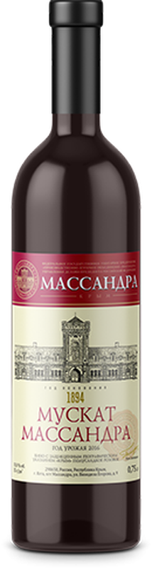 Мускат розовое п/сладкое  Массандра  0,75л