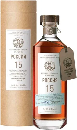 Коньяк  Россия КС 15-летний с мюзле в тубе