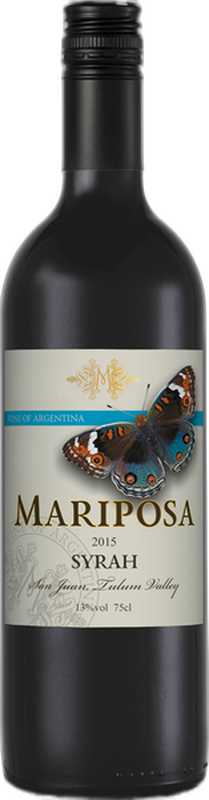 Вино сортовое ординарное "Марипоса Сира" сухое красное, креп. 12,5%, 0,75л