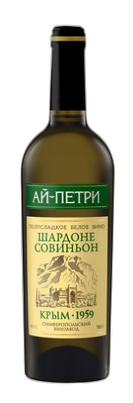 Вино полусладкое белое «Шардоне Совиньон»