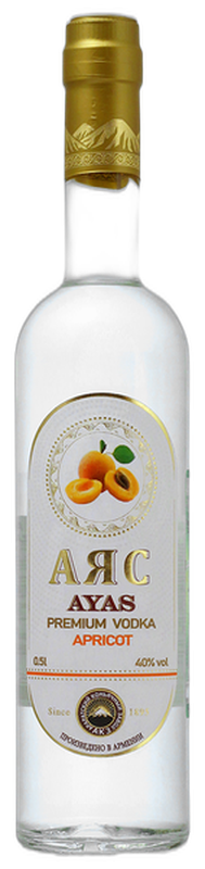 Плодовая водка "Аяс" абрикосовая, креп. 40%, 0,5л